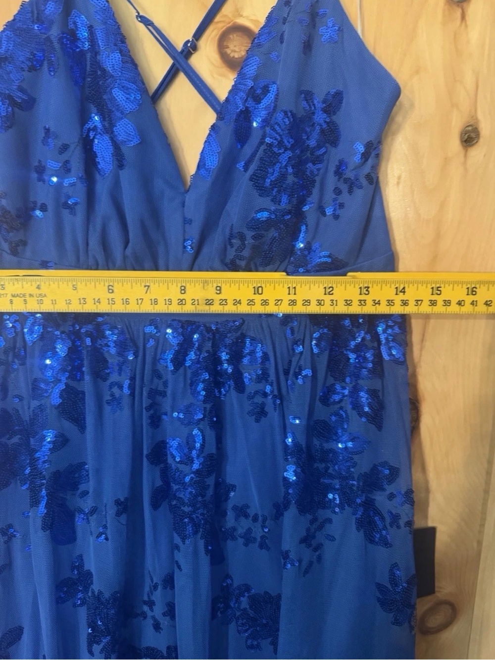 Lulus Captivating Essence Blue Sequin Backless Maxi Dress - Size M - NWT - Picture 8 of 11